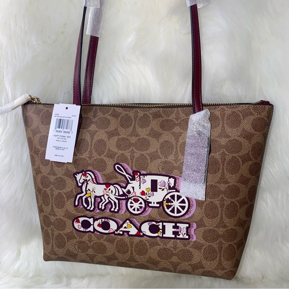 Coach Fiona Zip Tote Bag In Signature canvas New - Picture 1 of 13